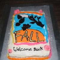 Back To School First attempt at a FBCT. The roses were just for practise. They were not meant to be on the cake, but my daughter insisted on them. You can...