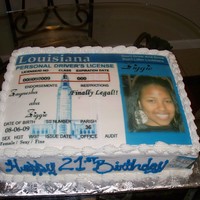 Driver License white cake with edible sheets