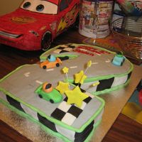 2Nd Birthday Race Car Cake I made this cake for my nephew's 2nd birthday. I thought I would make the shape of the #2 into a litle race track and have a couple...