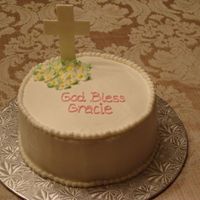 Girl Baptism Gumpaste cross and flowers.