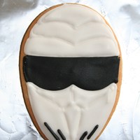 The Stig! The Stig, from the BBCs Top Gear programme. Made as party favours for my son's 9th birthday treat. Butter cookies with Royal Icing...