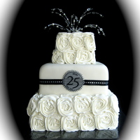 Celebrate! I was asked to make a cake to celebrate the 25th anniversary gala event of a chamber music society. Their invitations had fireworks on them...