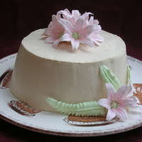 Lilies Experimenting...blueberry & whipped cream filled, SMBC frosted, RI lilies.