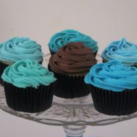 Baby Blues Baby shower cupcakes requested in varying shades of blue and a few chocolate iced ones. Their colors were blue and brown. After a lot of...