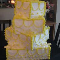 Lemon Draped Wedding Cake 