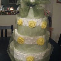 Green Chiffon Swiss Dot Cake 