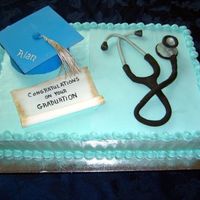 Alan's Graduation For a high school grad going into medicine. Marble cake with IMBC. I also made a plaque out of fondant/gumpaste (50/50) as a base for the...