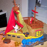 Dora Pirate Ship Cake My daughter wanted a Dora Pirate party, So I made her this cake. Eveyone loved it