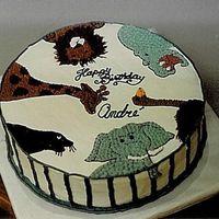 Zoo Birthday Cake Round Cake with buttecream icing, design from invitation