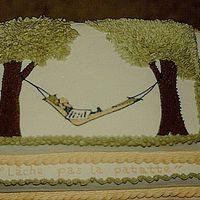Hammock Sheet Cake with buttercream icing