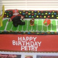 Football Birthday Cake Raiders football cake done for a friend's son's birthday.