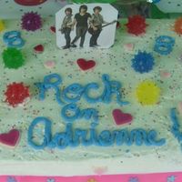 Jonas Brothers This is a quicky I did for my daughters 8th birthday. White w/ homemade white icing.