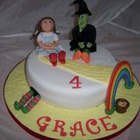 Wizard Of Oz Cake For a little girl who is a big fan of the Wizard of Oz - featuring the wicked witch and Dorothy - I laughed my head off at the legs...