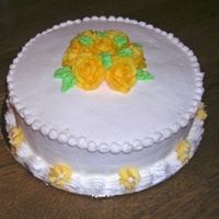 First Cake this was my first Final cake for the first class I ever took. Practice on the wilton roses. I love the way it turned out. simple... but not...