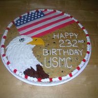 Marine Corps Birthday made a giant cookie for the marine corps birthday. fondant flag with a buttercream Eagle. simple enough!