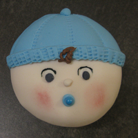 Baby Boy Faces Baby boy baby shower cupcakes. Fondant with buttercream hair.