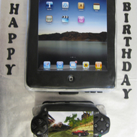 Ipad & Psp Player This is definitely not my best work. The client only wanted enough cake for 12 serving with both cakes and didn't want any leftovers....
