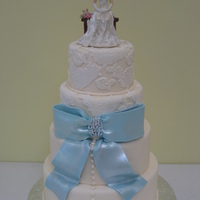 Lacy Wedding Dress Cake I saw this cake on Cake Central and decided to give it a try. I love it!