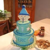 My Baby's 1St Birthday Cake! My first attempt at a cake. Pre-Wilton 1 class. Just what I learned reading CC!