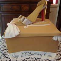 Christian Louboutin Shoe Cake- Gumpaste shoe with fondant shoe box.