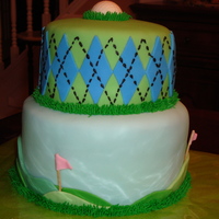 Golf Cake Simple golf cake I got from great designs here at CC. Lemon pound cake and Butter Cake with BC filling- Fondant covering and accents....