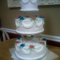 Red White Blue Wedding Cake 