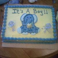 Baby Blue Elephant Cake 