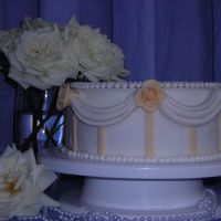 Anniversary Cake white cake with swags