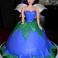 Fairy Fondant covered cake with fondant accents and gum paste wings.