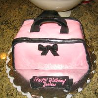 My First Purse Cake - In Pink! My very first attempt at a purse cake. It was a rough. I did all of it in MMF and pasted it on the cake for the first time in pieces. All I...
