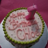 Chloe's First Birthday Smash Cake - Top View Chloe's First Birthday smash cake - top view. All buttercream. The side will be shown in the next photo.