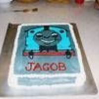 Thomas The Train Made for my sons birthday, all buttercream, donefhand. I'm self taught, so it's not perfectut Jacob loved it!