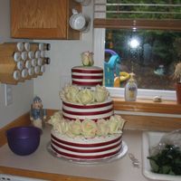 My First Cake So I wanted to see if I could make a wedding cake - here it is! It's just a practice, and far from perfect but I'm looking...