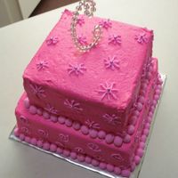 Pretty In Pink - Top View This is the top view of my sister's Pretty in Pink sweet 16 cake. Thanks for looking!