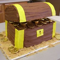 Treasure Chest This was my first attempt at a treasure chest (learned much). Chocolate cake iced in chocolate BC with fondant accents & the lid is...