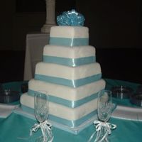 Squarre Wedding Cake My first wedding cake--butter cake, all fondant. Lots of lost sleep worrying about this cake! Thanks for looking!