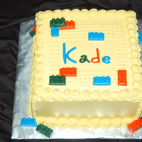Lego Cake Thanks mom262 for the inspiration! Fondant legos and letters for the child's name. BC all else.