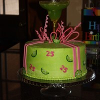 Senoritas And Margaritas 10" x 4" white cake with strawberry buttercream (I attempted to get them to go with a margarita cake but no luck). Limes are...