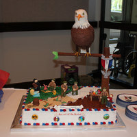 Eagle Scout Ceremony The cake I made for my son and 3 of his fellow scouts that just received their Eagle Scout rank. The decorations are fondant and gum paste...