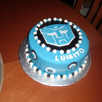 Blue Transformers covered in mmf with mmf decorations