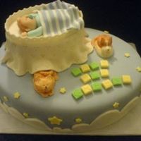 Baby In Bassinet With Pets This is a baby shower cake I did in November07. The people holding the surprise shower asked me to include the new mom's pet dog and...