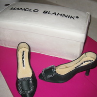 Boring And Crappy! 12x18 cut into 3 and stacked to make shoe box. Only 4th cake ever covered in fondant and you can tell- corners are uneven. Not like...