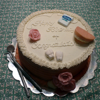 Combination Birthday/retirement My mom retired from being a dental assistant on her birthday so I made her this cake to celebrate both occassions. Everything is edible;...