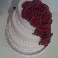 Classic Rose Wedding Cake Top View Royal Roses White butter cream on White cake with lemon filling