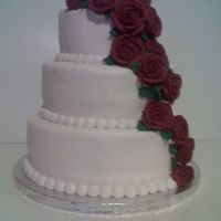 Classic Rose Wedding Cake Royal Roses White butter cream on White cake withlemon filling