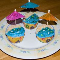 Beach Cupcakes Another look at the cupcakes I made for the Teacher Appreciation luncheon. I made 30 total. Coconut cupcakes with vanilla buttercream.