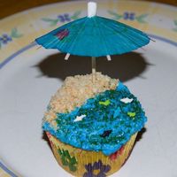 Beach Cupcakes One of many made for our Teacher Appreciation luncheon tomorrow. Coconut cupcakes with vanilla buttercream.