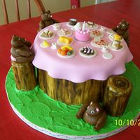 Teddy Bears Picnic Dummy cake - decorated for 2007 NC State Fair. All fondant decorations.
