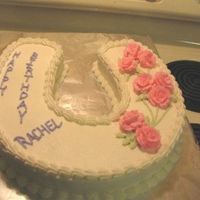 Horse Shoe I put a cake in a silent auction at my daughter's school. This is what the winner wanted. She plans to put some plastic horses in the...