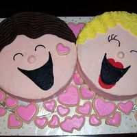 Bride And Groom This is 2 "face" cakes and sugar cookies that I did for a Jack and Jill shower.